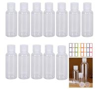 Esforzarse Lot de 12 bouteilles de voyage, 100 ml, bouteilles de voyage avec étiquette adhésive, récipients en plastique transparent, bouteilles cosmétiques pour shampooing, lotions liquides crèmes