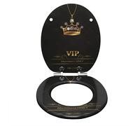 eSituro Abattant WC Siège de Toilette Couvercle WC Lunette WC Universelle Antibactérien en bois MDF en Forme de O Charnières Réglables Frein de Chute Montage Inférieur Facile STS0204