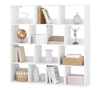 eSituro Bibliothèque Cube 14 Compartiments 120x30x120 cm Blanc | Ouvert; Casier rangement; Salon bureau chambre; Design cubique; Montage facile