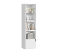 eSituro Bibliothèque Cube 5 Compartiments 1 Porte Blanc | Meuble cube; Salon chambre; Design moderne; Montage facile; Rangement fermé