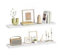 eSituro Étagère Murale, Étagère Flottante,Blanc,110x22.9x3.8cm, MDF 2er | avec Support Invisible, pour Chambre, Salon, Bureau, Cuisine