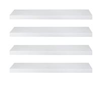 eSituro Étagère Murale, Étagère Flottante,Blanc,40x22,9x3,8cm, MDF 4er | avec Support Invisible, pour Chambre, Salon, Bureau, Cuisine