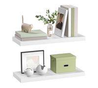 eSituro Étagère Murale, Étagère Flottante,Blanc,50x22.9x3.8cm, MDF 2er | avec Support Invisible, pour Chambre, Salon, Bureau, Cuisine
