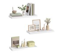 eSituro Étagère Murale, Étagère Flottante,Blanc,50x22.9x3.8cm, MDF 3er | avec Support Invisible, pour Chambre, Salon, Bureau, Cuisine