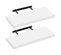 eSituro Étagère Murale, Étagère Flottante,Blanc,60x22,9x3,8cm, MDF 2er | avec Support Invisible, pour Chambre, Salon, Bureau, Cuisine