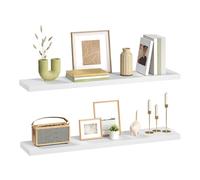eSituro Étagère Murale, Étagère Flottante,Blanc,90x22.9x3.8cm, MDF 2er | avec Support Invisible, pour Chambre, Salon, Bureau, Cuisine