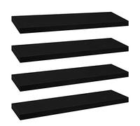 eSituro Étagère Murale, Étagère Flottante,Noir,90x22.9x3.8cm, MDF 4er | avec Support Invisible, pour Chambre, Salon, Bureau, Cuisine