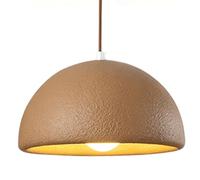 ESIYUVO Suspension Minimaliste En Forme De Dôme, Lampe Suspendue Rétro En Demi-cercle, Luminaire En Polystyrène Haute Densité, Douille E27, Idéal Pour Îlot De Cuisine, Entrée, Bar,Coin D'appartement