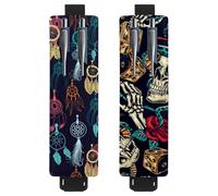 Eslifey Lot de 2 porte-stylos avec bande élastique réglable - Style vintage - Aquarelle - Tigre - Plumes de vache - Motif éléphant - Pochette en cuir pour carnet de notes et journaux, Multi 9
