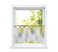 ESLIR Rideau brise-bise moderne transparent avec passants - Jaune - 60 x 120 cm