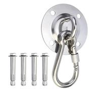 esmen Support de hamac Rond avec vis d'expansion, Crochet balançoire Robuste en Acier Inoxydable for Porche et Arbre(Silver-1)