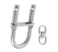 esmen Support de Plafond Robuste en Acier Inoxydable for Sac Frappe, balançoire, hamac, trapèze Yoga et équipement Fitness(Silver-4,Rotating Ring)