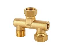 esmen UAE Collecteur en U en Laiton, déviateur de Robinet 1/2" Une entrée Deux Sorties, 3 Options de Filetage Interne/Externe, écrou Union 360° Raccord Rapide(Type D)