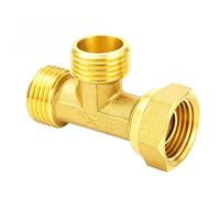 esmen UAE Raccord en T pour collecteur d'eau en Laiton, Union à Filetage Interne/Externe pour Tuyau d'eau Potable 3/4" x 1/2" x 3/4", Tout cuivre épaissi Raccord Rapide(Style A)
