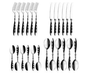 Esmeyer 24 pcs. couverts NOSTALGIE noir en acier inoxydable 18/0, poli. forgé avec poignées à mâchoires, 229-080