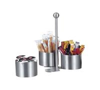 Esmeyer Serving Set 400-1760 4-Piece Brushed Stainless Steel Snack And Dip Set - 3 Bowls Silver