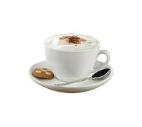 Esmeyer – Tasse à cappuccino Bistro – Lot de 6, 0,30 l avec sous-tasse, blanc