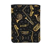 ESNAIUVCD Housse de protection pour livre de poche en tissu lavable avec fermeture éclair Motif instruments de musique