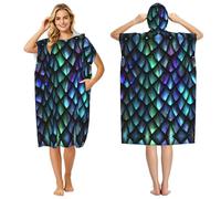 ESNAIUVCD Peignoir à capuche imprimé avec motif magique, poncho à capuche pour piscine, plage, poncho en tissu éponge léger et à séchage rapide pour adultes, femmes et hommes