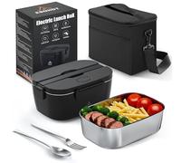 ESOHOT Gamelle Chauffante,120W Lunch Box Chauffante Modèle de Chauffage Ultra-Rapide 12V/24V/230V Boite Chauffante Repas pour Voyages,Travail,Bureau,Voiture,Camion (1,5L)