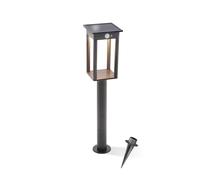 esotec Lampadaire solaire Termoli 66 cm avec capteur, lanterne solaire pour extérieur, jardin, chemin avec détecteur de mouvement, 600 lm, blanc chaud, IP44, 102757