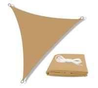 ESOYAWE Auvent Pare Soleil Triangulaire, Voile D'ombre 2x2x2m 3x4x5m 5x5x5m, Voile D'ombrage Imperméable, Indéchirable, Toile Ombrage 98% Anti-UV pour Jardin Terrasse Camping Extérieur(Sand,3x4x5m)