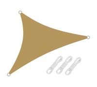 ESOYAWE Extérieur Jardín Auvents Voile D’ombrage Imperméable Anti-UV Toile Ombrage Triangulaire 3x3x3 4x4x4m, avec Corde, Indéchirable Filet D'ombrage pour Patio/Serre/Pergola/Pet House(Sand,4x4x4m)