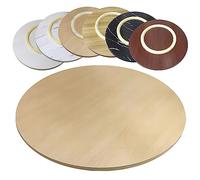ESOYAWE Table À Manger Plateau De Service Ø 50-100 Cm Plateau Rotatif en Bois Rond, avec Base À Roulement Silencieux Grand Plateau Tournant Assiette De Service, pour Table À Manger De Cuisine