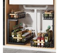 Espace de rangement sous l'évier, 2 pièces, organisateur de cuisine