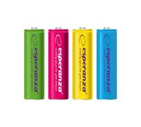 ESPERANZA RECHARGEABLE BATTERIES Ni-MH AA 2000MAH 4PCS. MIX OF COLORS