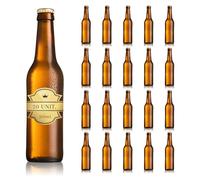 Espirito Rebelde 20 Bouteilles de Bière en Verre Ambre 33 vec Capsules Métalliques | Verre Protecteur UV pour Bières Artisanales et Boissons