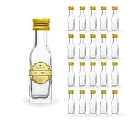 Espirito Rebelde 20 Mini Bouteilles en Verre 20ml avec Bouchon a Vis Doré | Mignonnettes Alcool 2cl, Petites Fioles Échantillons | Idéal pour Cadeaux, Mariages