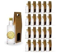 Espirito Rebelde 20 Mini Bouteilles en Verre 40ml avec Bouchon a Vis Doré + Boîte | Mignonnettes Alcool 4cl, Petites Fioles Échantillons | Idéal pour Cadeaux, Mariages
