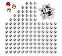 Espirito Rebelde 200 Petits Nœuds Autocollants Décoratifs Argentés 2cm | Cadeaux de Noël et d'anniversaire | Rubans de Noël et d'anniversaire pour Emballage Cadeau