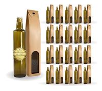Espirito Rebelde 20x Bouteilles en Verre Foncé 500ml avec Bouchon a Vis Doré + 20 Boîtes - Huile d'Olive, Vinaigre, Alcool, Sauces - Huilier