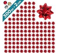 Espirito Rebelde 300 Petits Nœuds Autocollants Décoratifs Rouges 2cm | Cadeaux de Noël et d'anniversaire