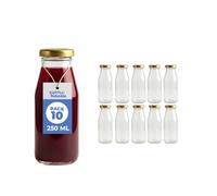 Espirito Rebelde Lot de 10 Bouteilles en Verre Vides 250 ml avec Couvercle - Bouteilles pour Jus, Lait, Smoothie et Sauces | Idéales Pique-nique, Mariage et Fête