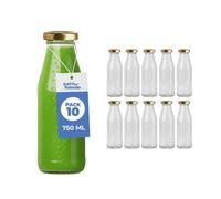 Espirito Rebelde Lot de 10 Bouteilles en Verre Vides de 750 ml avec Couvercle | Bouteilles en Verre pour Jus, Lait, Barbecue