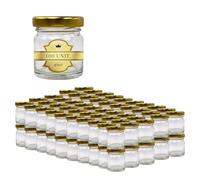 Espirito Rebelde Lot de 100 pots en verre vides avec couvercle de 40 ml- Bocaux en verre, Petits pots- Inclut un couvercle à vis doré- Ideal pour Confitures, Conserves, Miel, Yaourt