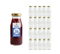 Espirito Rebelde Lot de 20 Bouteilles en Verre Vides 250 ml avec Bouchon - Bouteilles pour Jus, Lait, Smoothie, Sauces et Limonade | Idéales Pique-nique, Mariage, Fête