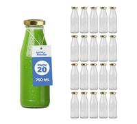 Espirito Rebelde Lot de 20 Bouteilles en Verre Vides de 750 ml avec Couvercle | Bouteilles en Verre pour Jus, Lait, Barbecue