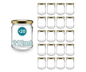 Espirito Rebelde Lot de 20 Pots en Verre Vides 212 ml avec Couvercle - Bocaux pour Confiture, Conserves, Miel et Épices | Cadeau Mariage