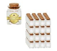 Espirito Rebelde Pack 100 Pots en Verre Carrés 40 ml avec Bouchon en Liège : Parfait pour Épices, Confitures, Cosmétiques | Cadeaux de Mariage | Bocal Épice et Pot à Confiture