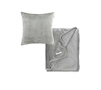 Esprit Ensemble de couverture de qualité supérieure - Couverture douillette 140 x 190 cm + taie d'oreiller 45 x 45 cm - Certifié Oeko-TEX - Avec housse de coussin décorative - Pour canapé moelleux -
