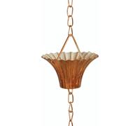 Esschert Design Chaîne d'eau de pluie cuivrée ; TH87 ; 7,9x7,9x254,0 cm