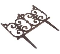 Esschert Design Clôture décorative « Piémont » en fonte rougeâtre, env. 26 cm x 28 cm