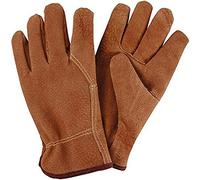 Esschert Design - Gants de Jardinage en Cuir de Porc, très Robustes, d'environ 14 cm x 1 cm x 26 cm, Couleur : Marron Clair
