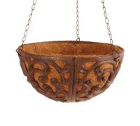 Esschert Design Jardinière suspendue en fonte avec doublure en bambou Ø 25 cm