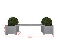 Esschert Design Jardinières avec pont de banc gris ; CF33G