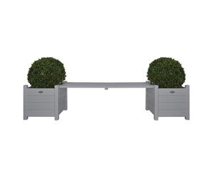 Esschert Design Jardinières avec pont de banc gris ; CF33G